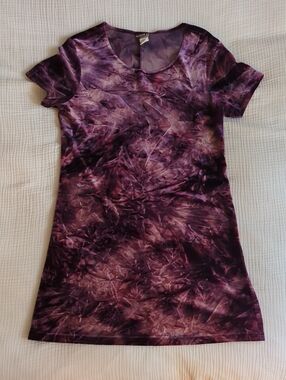 Soda Blu Purple Crushed Velvet Scoop Neck Mini Dress